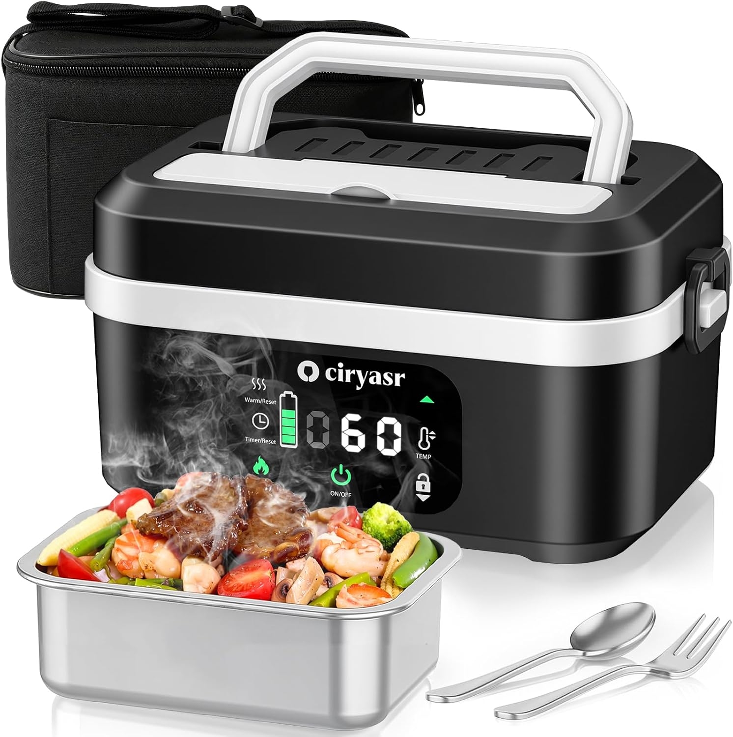 Battery Case Storage - Krachtige elektrische lunchbox, 1,35L 20000mAh batterij-aangedreven