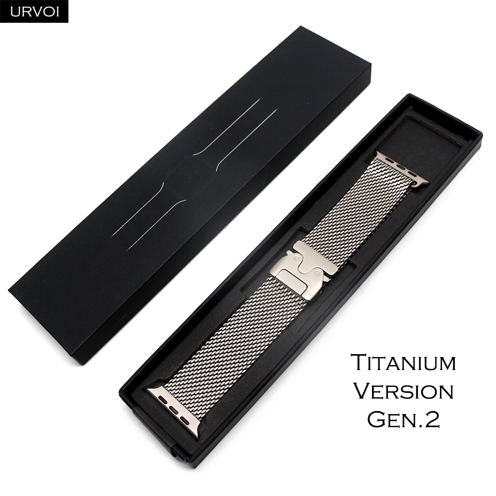 Mesh Coil Strip - URVOI Titanium Milanese band voor Apple