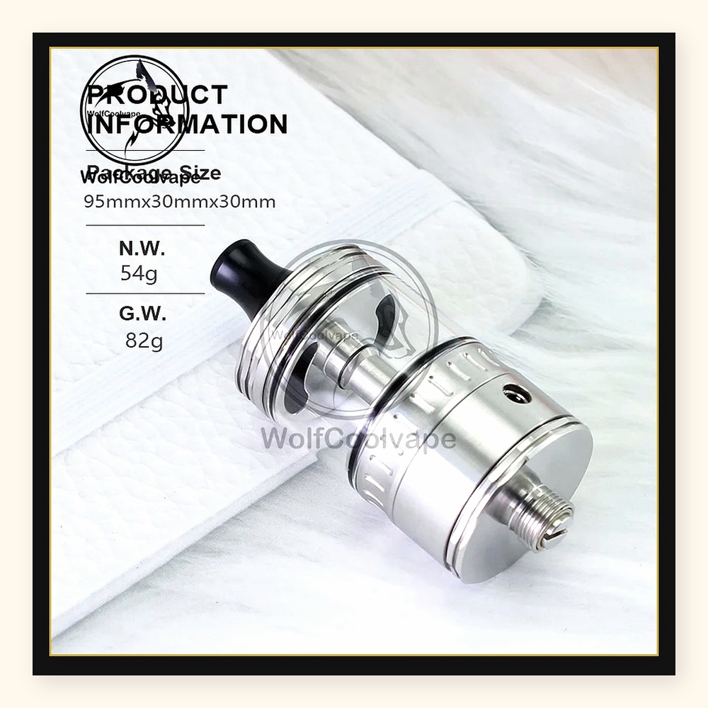 Wolfcool Vape NOLA RTA 22 mm z - Vaping Air recensie en prijs